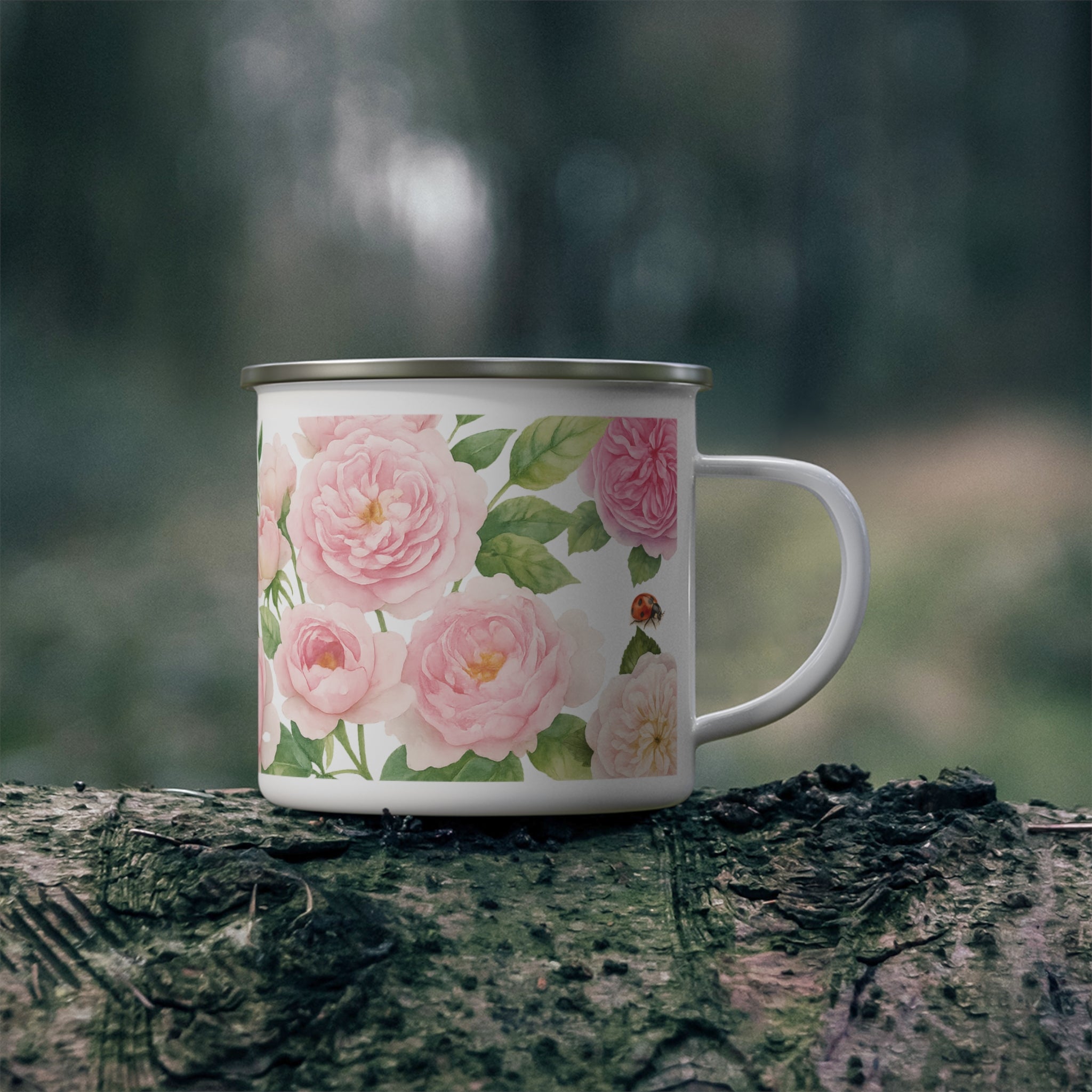 Garden Roses Enamel Mug