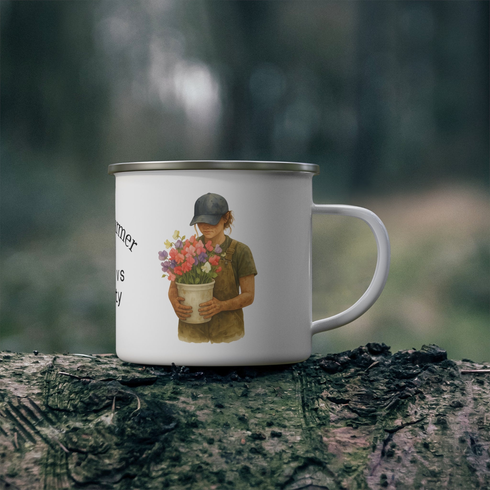 Flower Farming: Dream vs Reality Enamel Mug