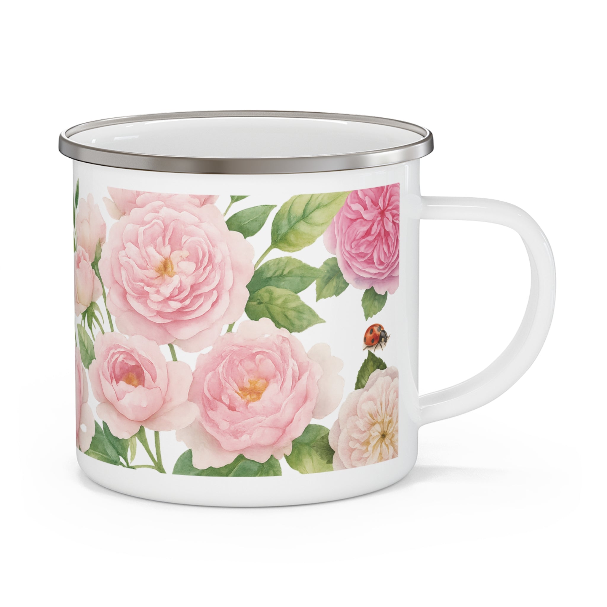 Garden Roses Enamel Mug