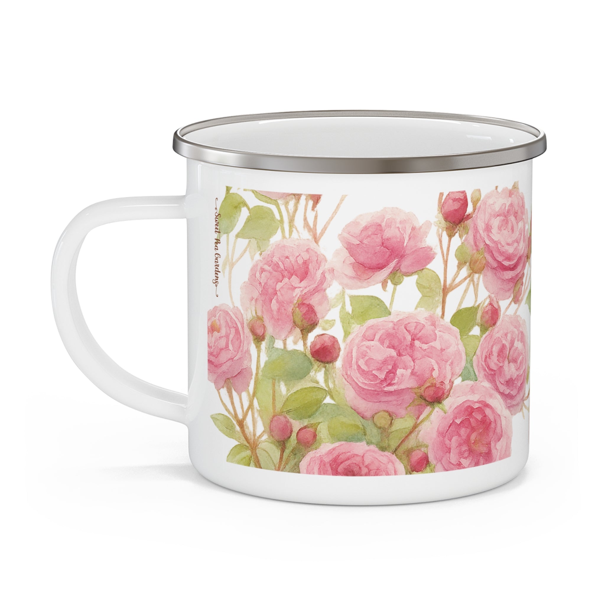 Garden Roses Enamel Mug