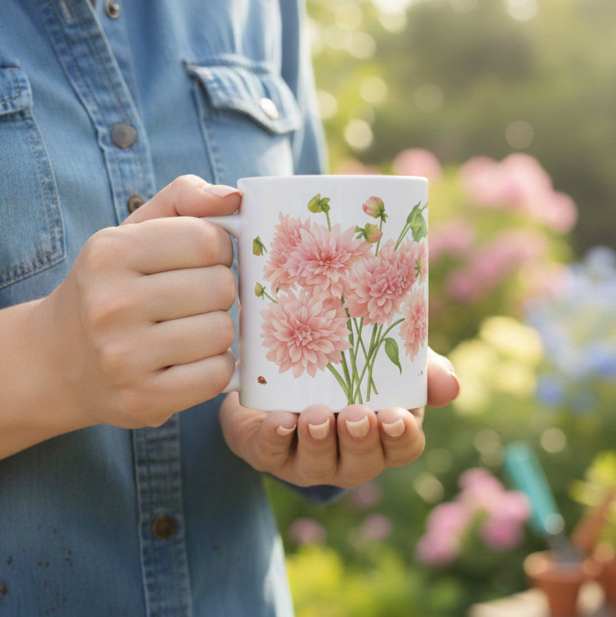 Sweet Pea Gardens Dahlia Flower Mug - Thumbnail 5